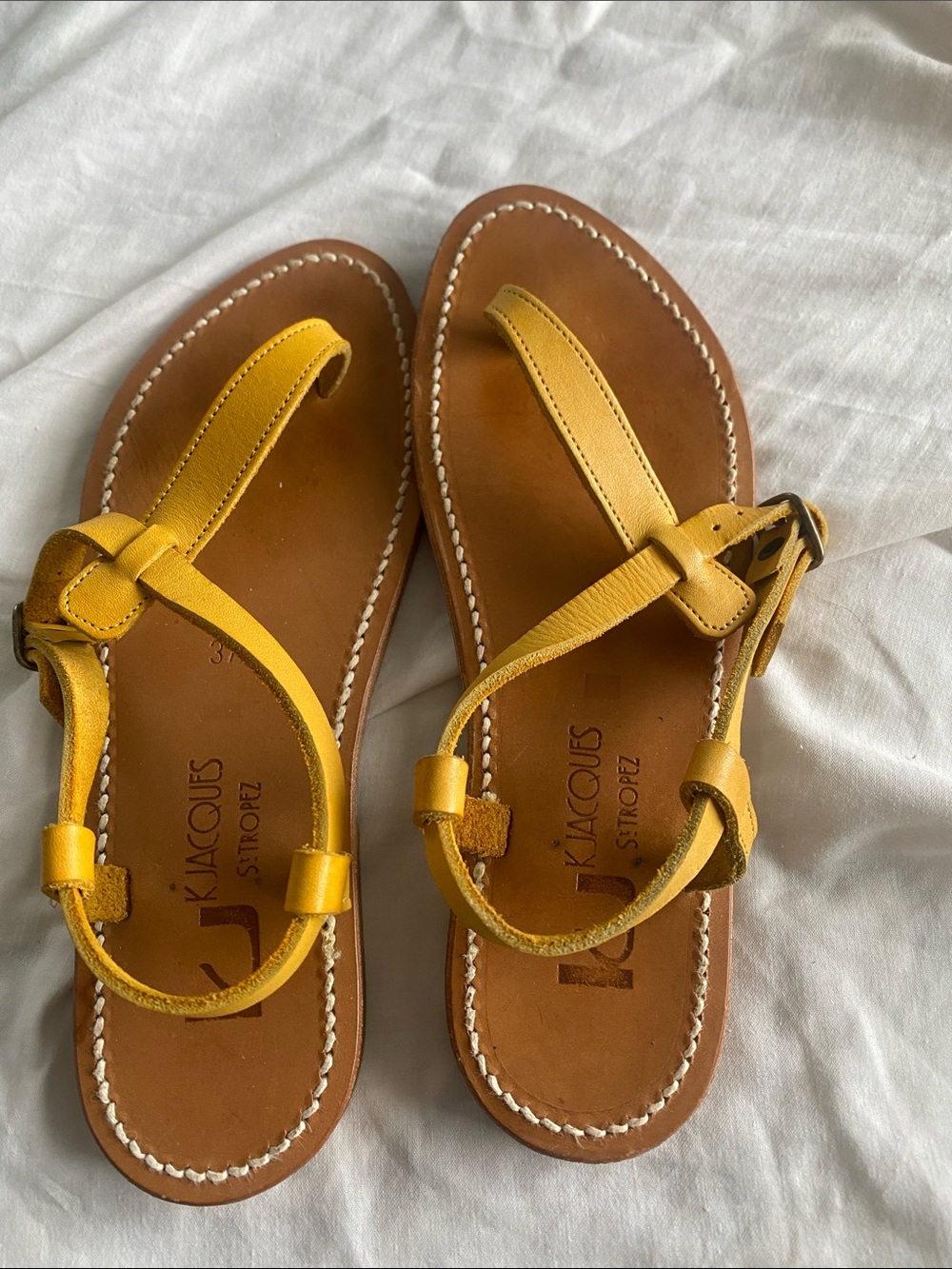 K. Jacques for J.Crew Picon T-Strap
Suede Sandals 7 37 Yellow $255 - Picture 3 of 6
